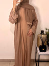 Abaya de Dubaï rose marron