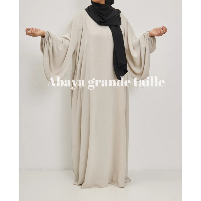 Abaya beige clair pour grande taille