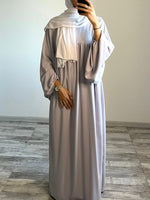 Abaya manches bouffantes bleu clair