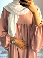 Abaya manches bouffantes rose