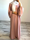 Abaya manches bouffantes rose